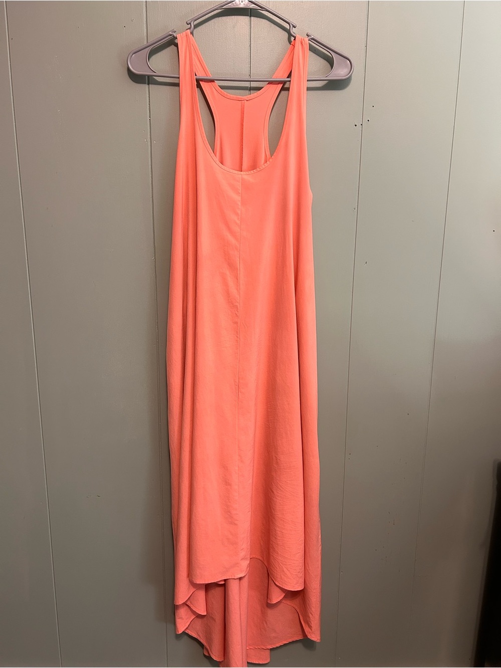 Athleta Coral Racerback High-Low Maxi Dress